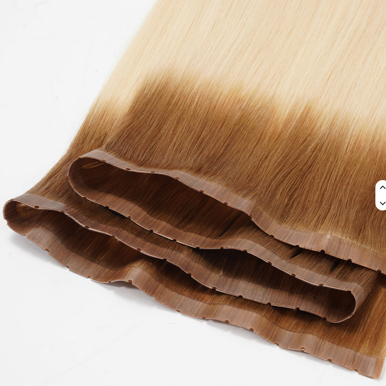 Invisible Hole Weft Hair Extensions Double Drawn CAN BE CUT Skin Weft Extension