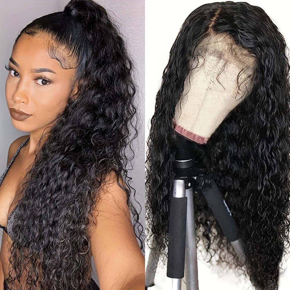 Women Long Loose Curly Lace Front Wigs Synthetic Hair 13×4 Free Part Pre Plucked