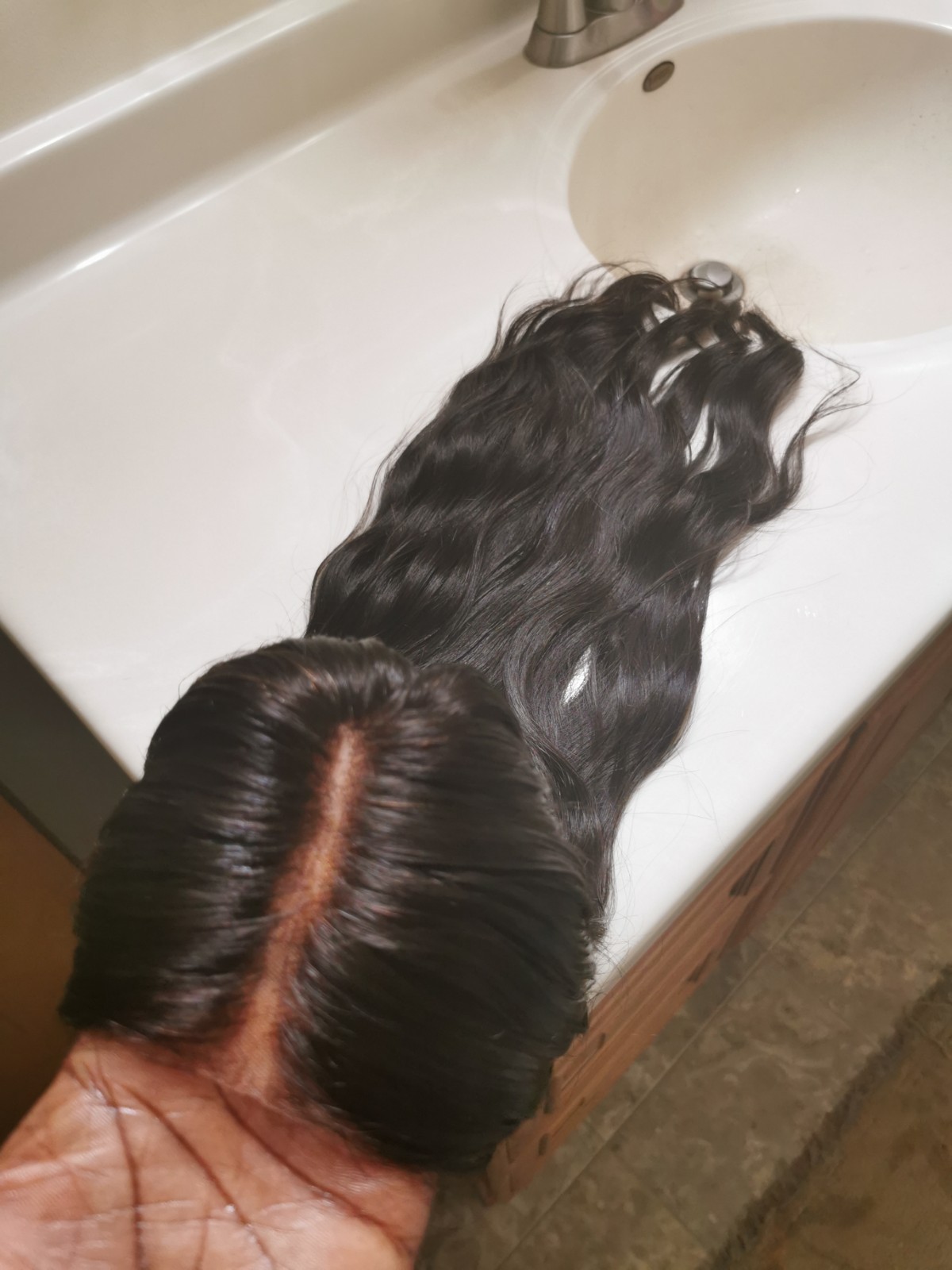 High Quality Full Lace Wig Natural Black Straight Human Hair Wig 28″
