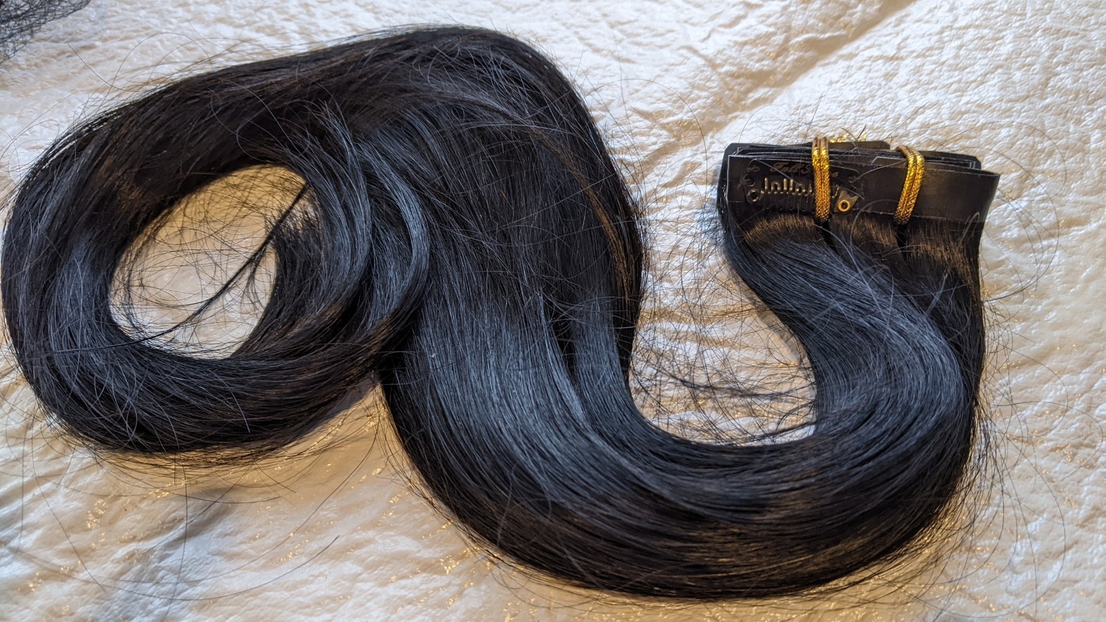 Full Shine 100% human hair Clip in Hair extensions Black 24 inch