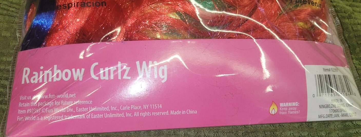 CELEBRATE HALLOWEEN!! Cosplay Primary Multicolor Wig Long Wig W/Bangs NEW !!