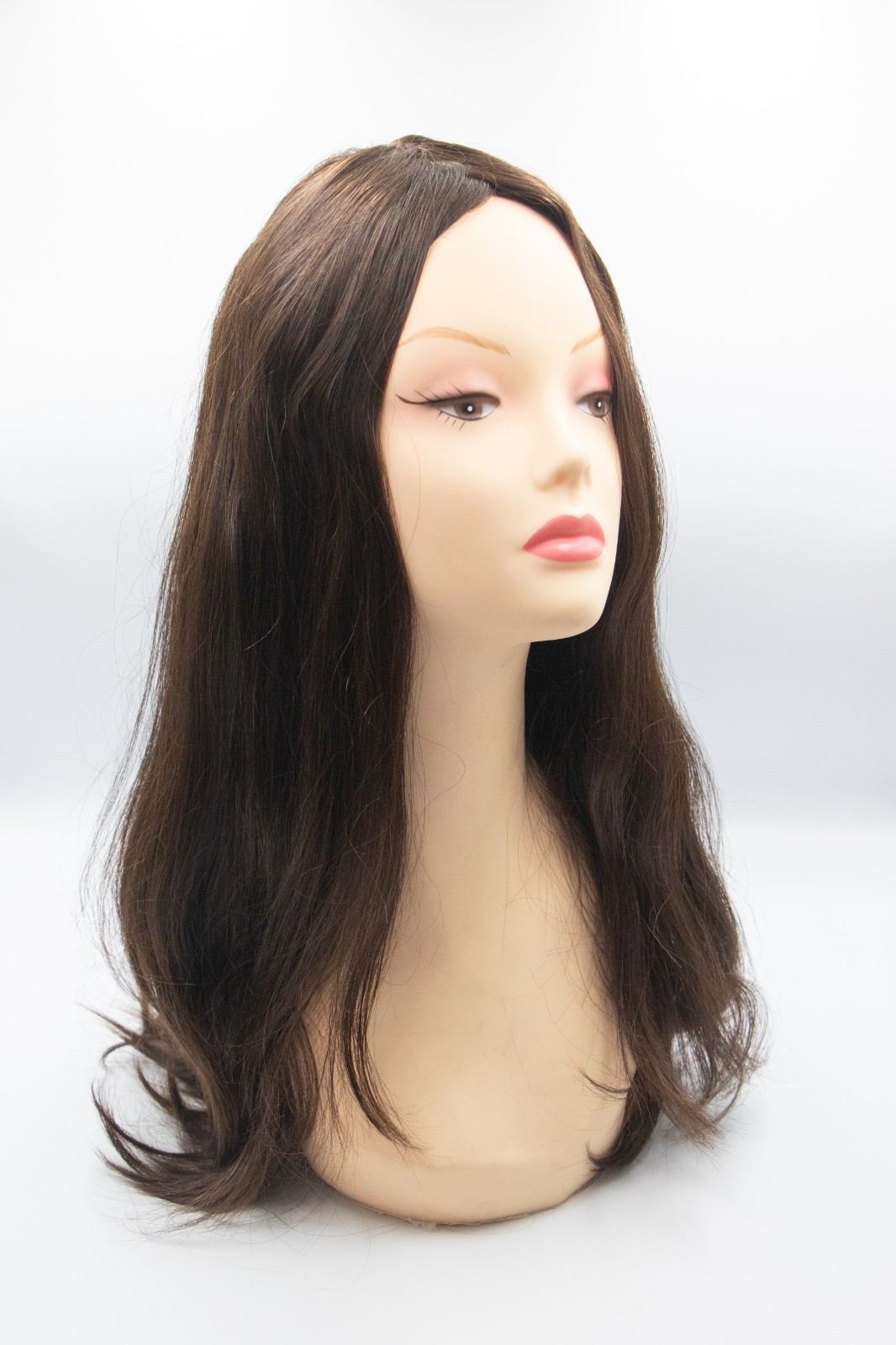 23″ Dark Brown (2) European Human Hair Kosher Wig Medium Cap