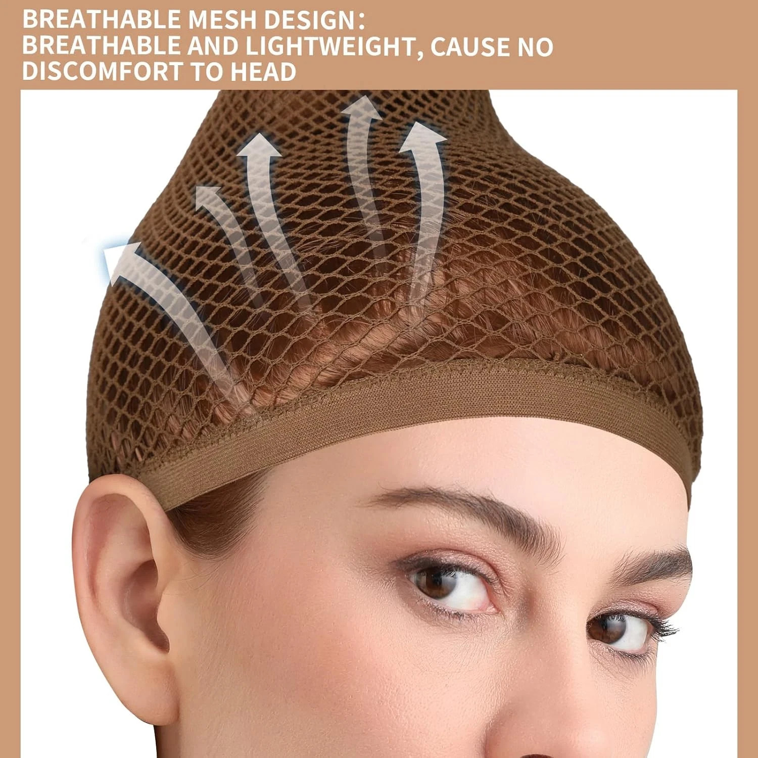 30cm Large Mesh Wig Cap for Women Stretch Hair Net for Long Hair