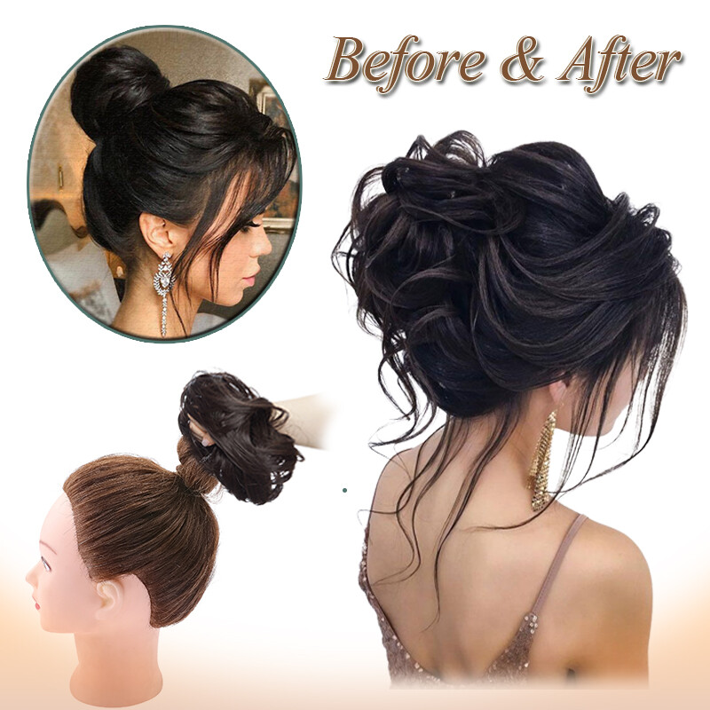 85G Thick Messy Bun Hair Piece Scrunchie Updo Wrap Hair Extensions Real as human