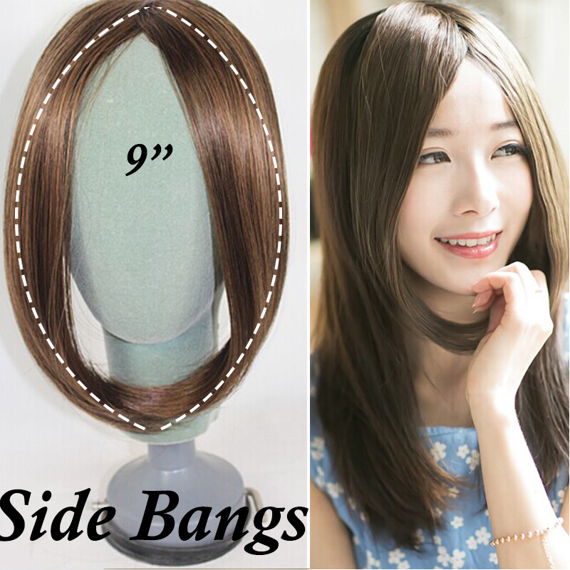 Real Natural Bangs Hair Peices Fringes Clip In Hair Extensions Thick As Human R2