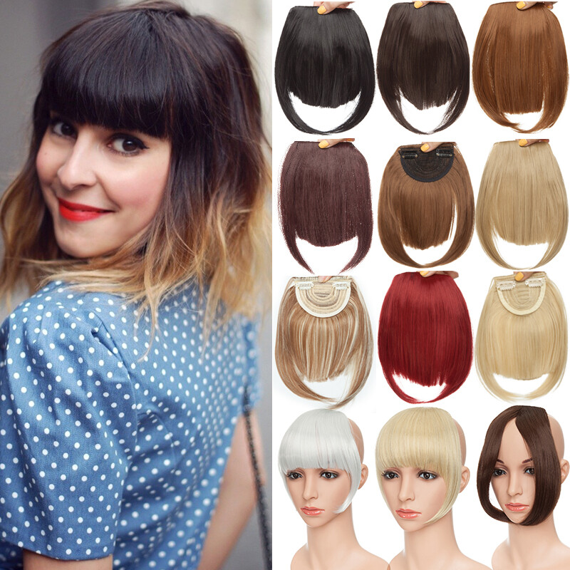 Clip in on Hair Neat Bangs Thick Hair Extension 35g Natural Fake Front Hairpiece
