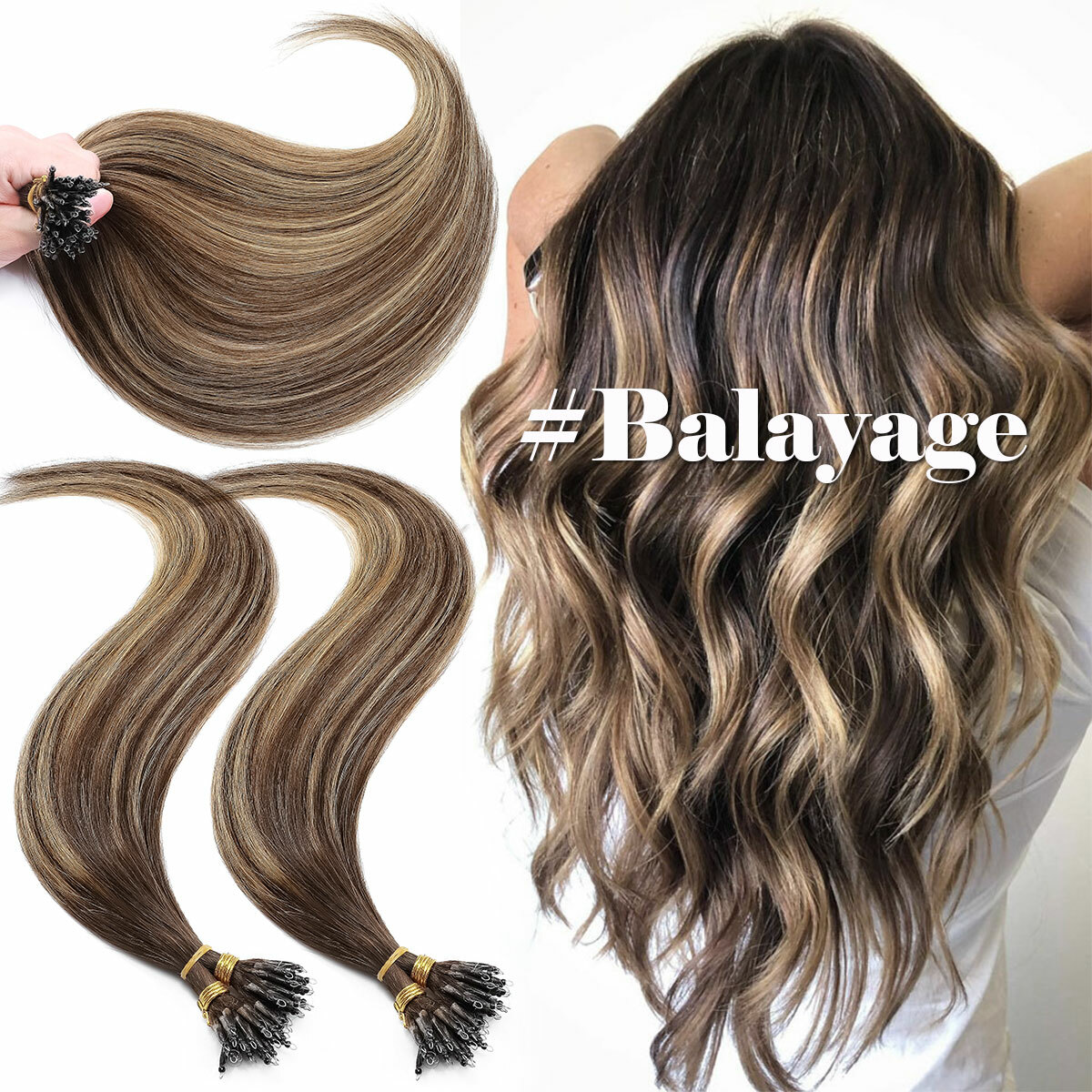 CLEARANCE 200PCS THICK Nano Ring Micro Loop Bead 100% Remy Human Hair Extensions