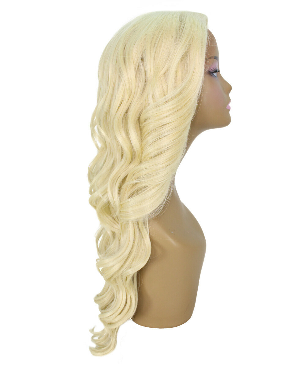 LUXLUXE Asana Wavy 26 Inch 7×4 Women’s Lace Front Wig, BLT-0117, Light Blonde