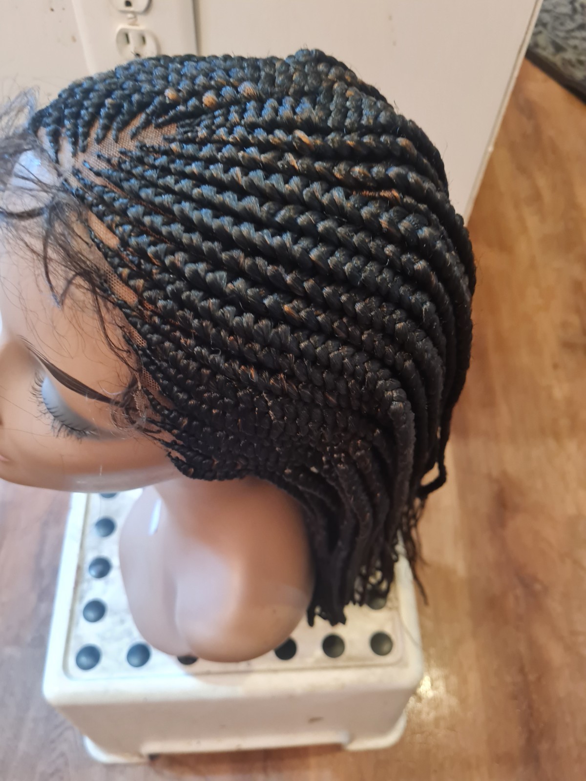 Braided Wig For Black Women Cornrow Braids Lace Front Synthetic Fiber