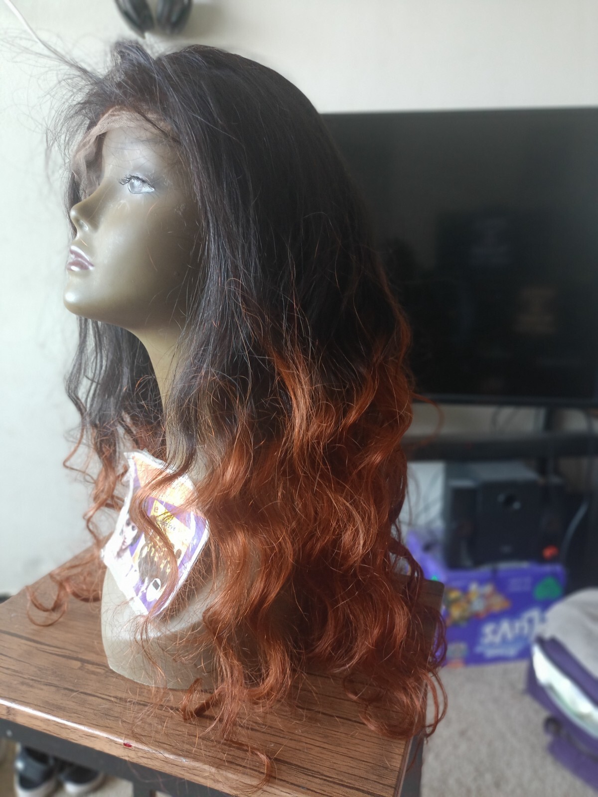HUMAN HAIR OMBRE LACE FRONT WIG CUSTOM COLOR 250 DENSITY !!