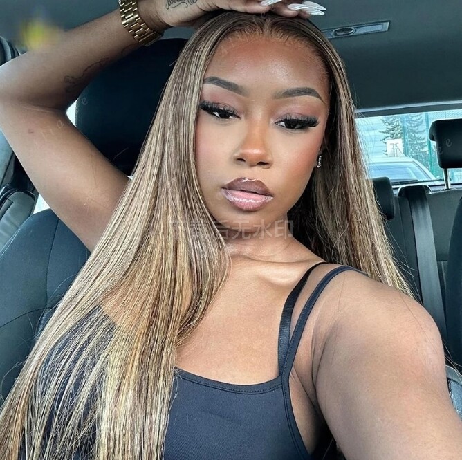 Highlight Straight 13×4 Lace Frontal Wig Human Hair Pre-plucked