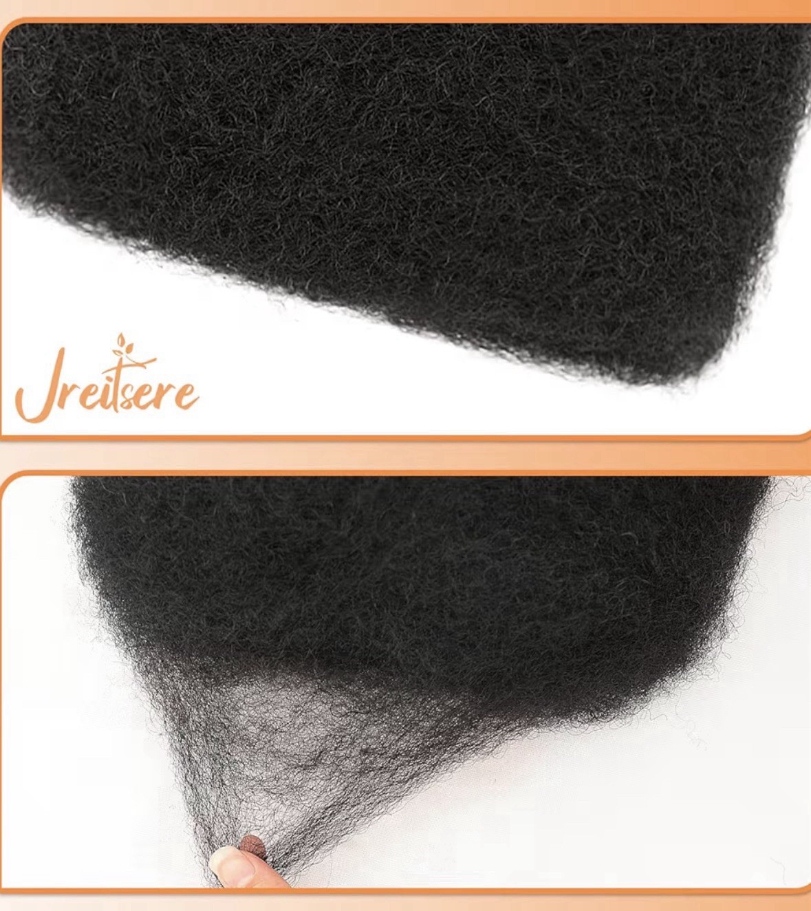 16” Afro Kinky Bulk Human Hair 50g for Dreadlocks Locs Twist Braiding Extensions