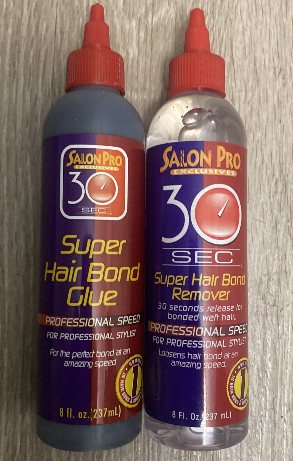 (2)NUMBER 1 – SALON PRO 30 SEC. SUPER HAIR BOND GLUE&Remover Pro 8OZ (237ml)✅