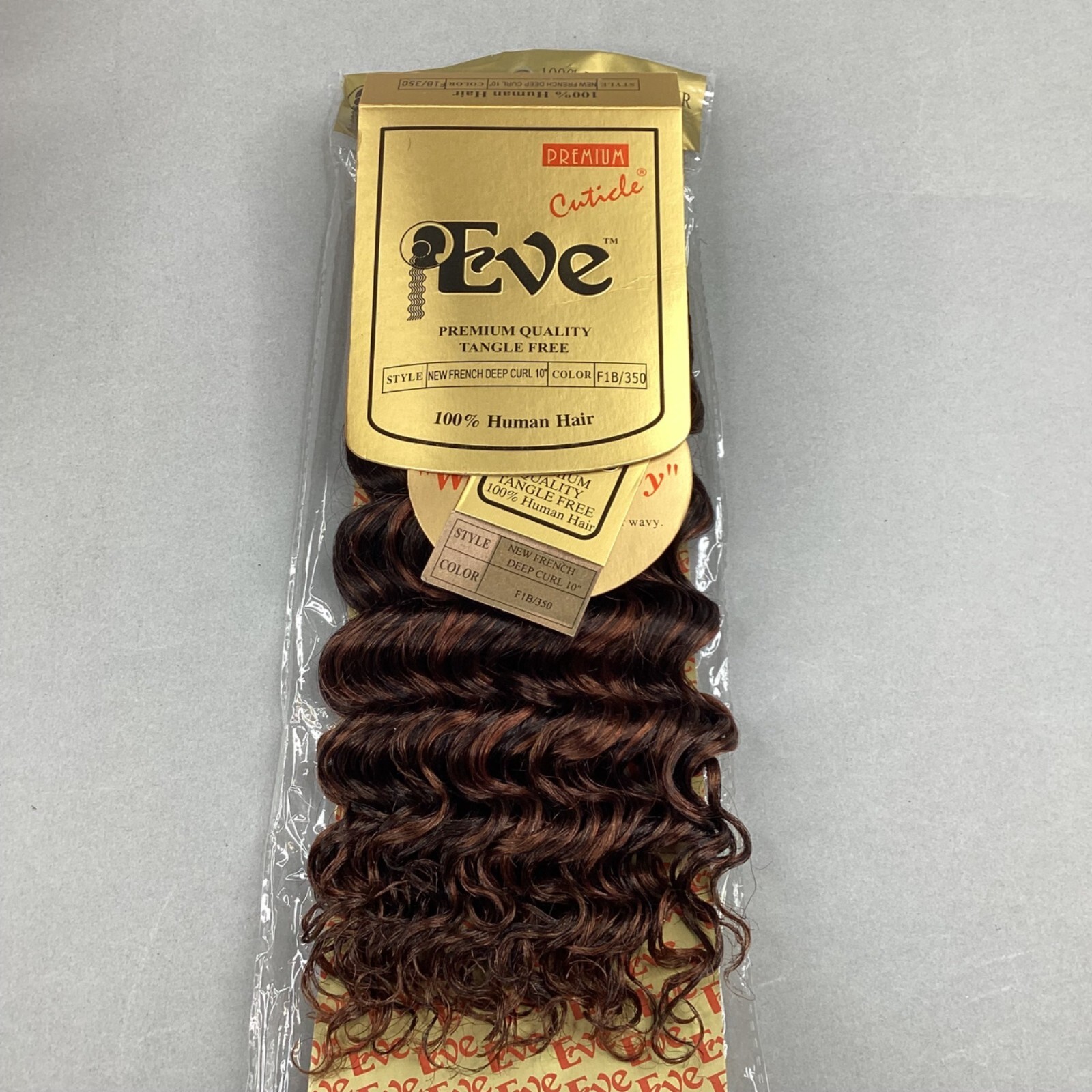 10” French Jerry Curl #F1B/350 Frosted Off Black & Copper 100% Human Hair Track