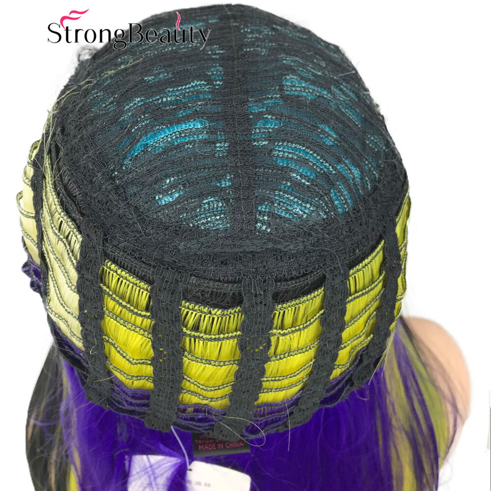 Long Blue Black Yellow Purple Straight Women’s Lady’s Hair Wig Cosplay Wigs