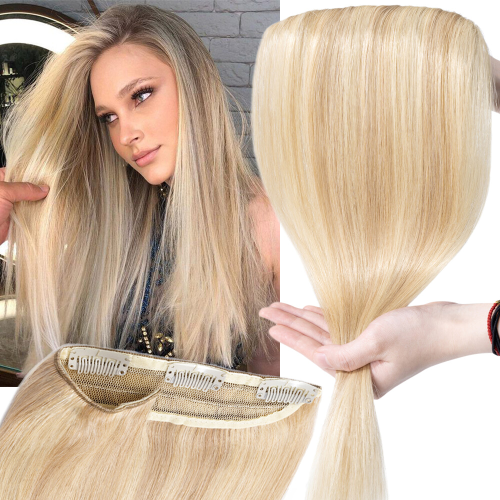 8″-24″ Clip Hair Extensions One Piece 100% Real Human Hair Clip In Weft 50% OFF