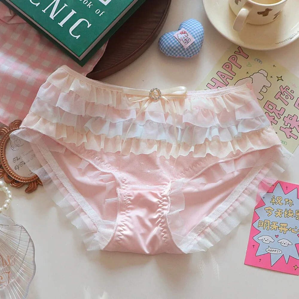 Japanese Style Lolita Princess Lingerie Set Women Pure Desire Cake Layer Lace Me