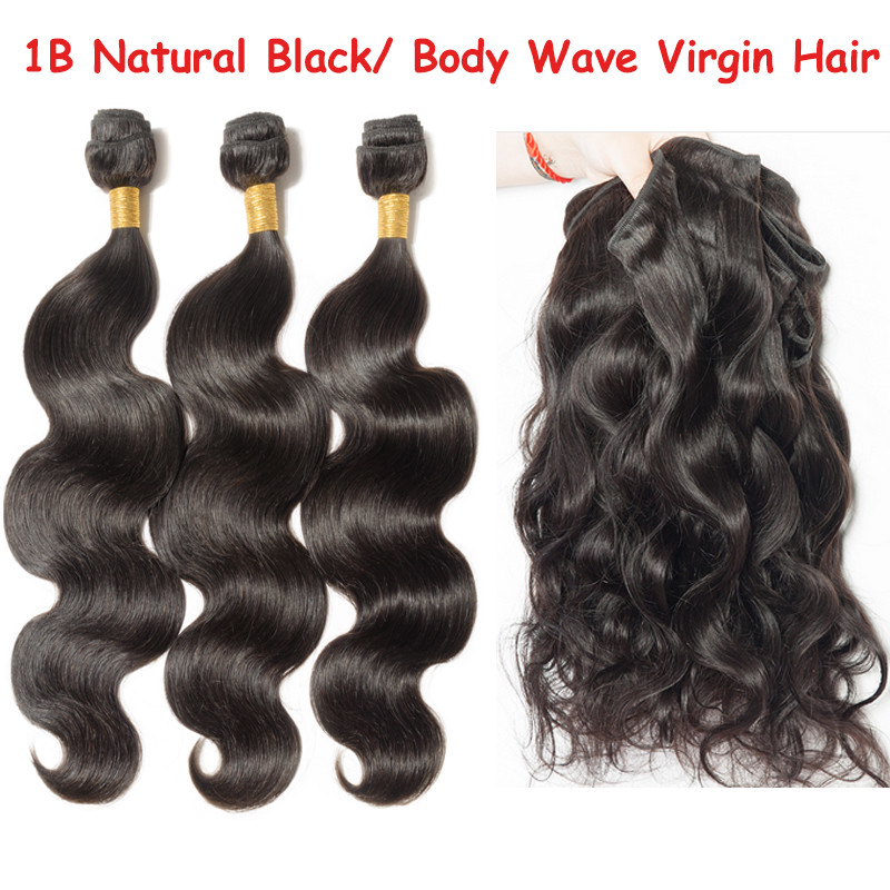 3Bundles 300g 7A Virgin Human Hair Extension Weave Weft Frontal Lace Closure B81