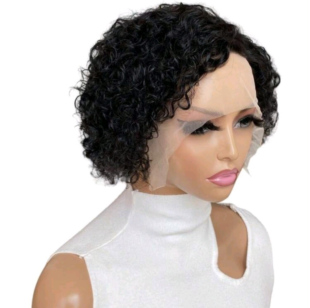 6inch Short Wig, Curly Human Hair Wigs For Women 13x4x1 Front Lace
