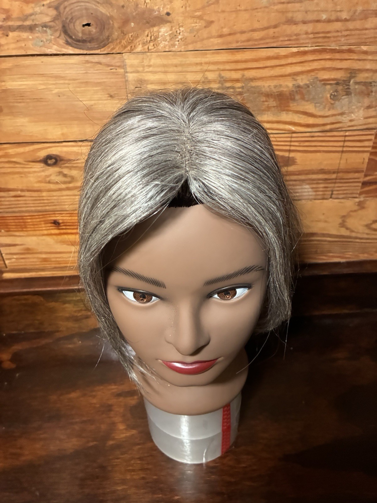 REECHO Straight Human Hair Topper 10” Swiss Base 45x35cm Light Grey