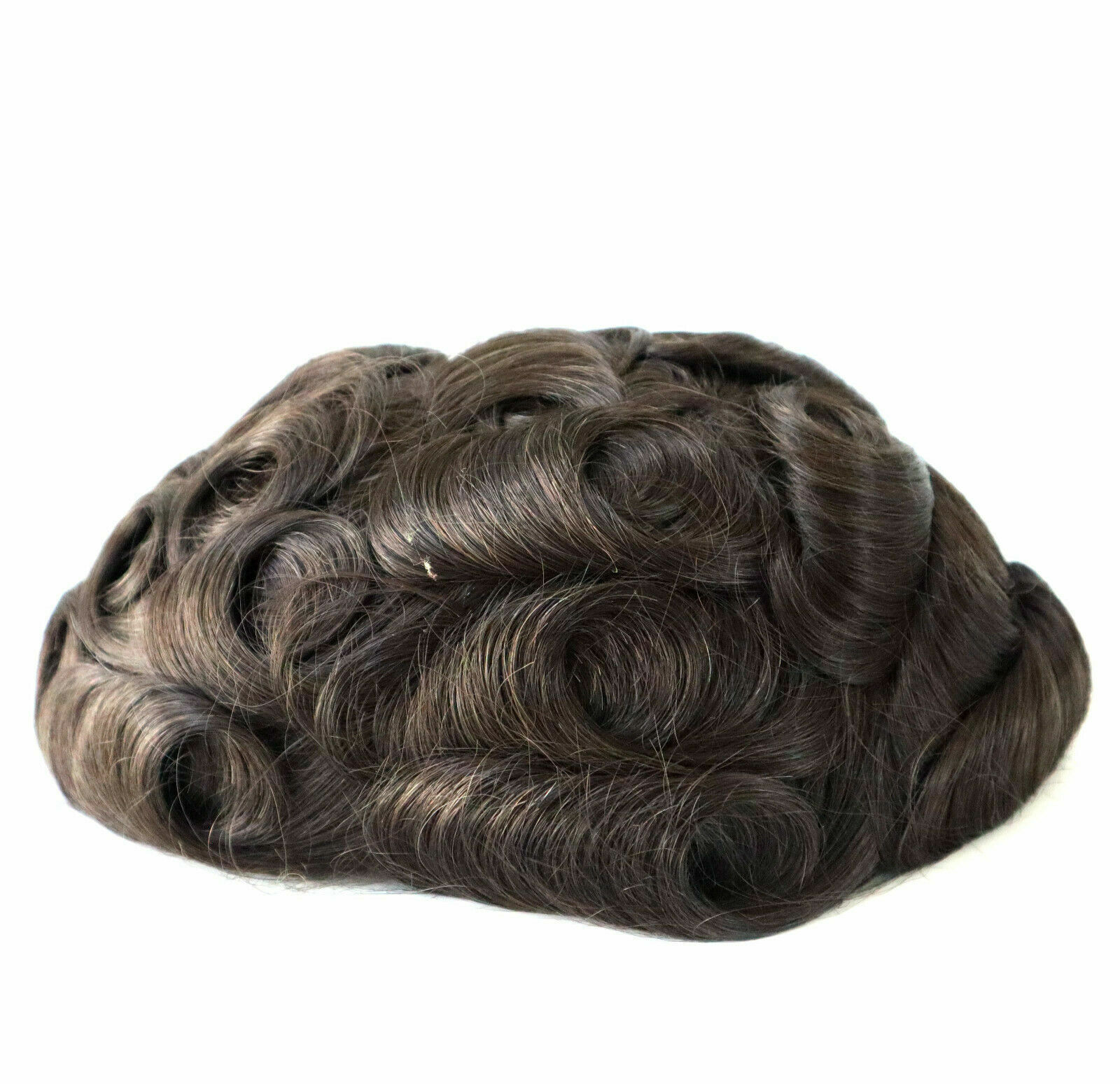 Size 8×10″ Dark Brown Mens Toupee Human Hair With European 100%human Hair Base