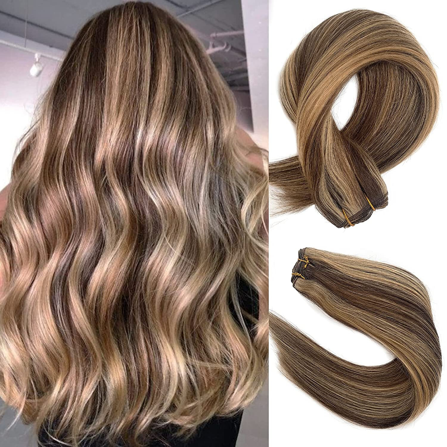 Sew in Weft Hair Extensions Double Weft Hair Extensions Real Human Hair Premium