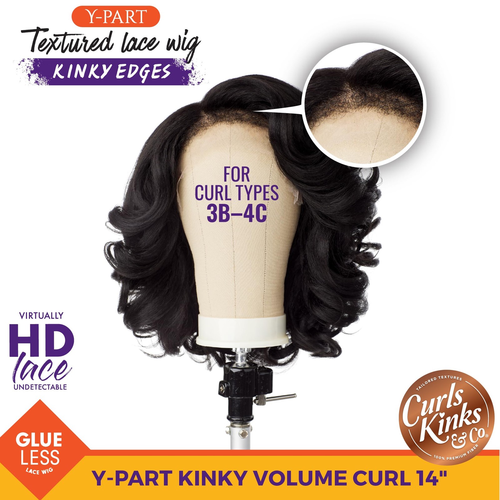 Sensationnel Curls Kinksandco Kinkyedges Wig – Curl 14 Inch Y Part Lace