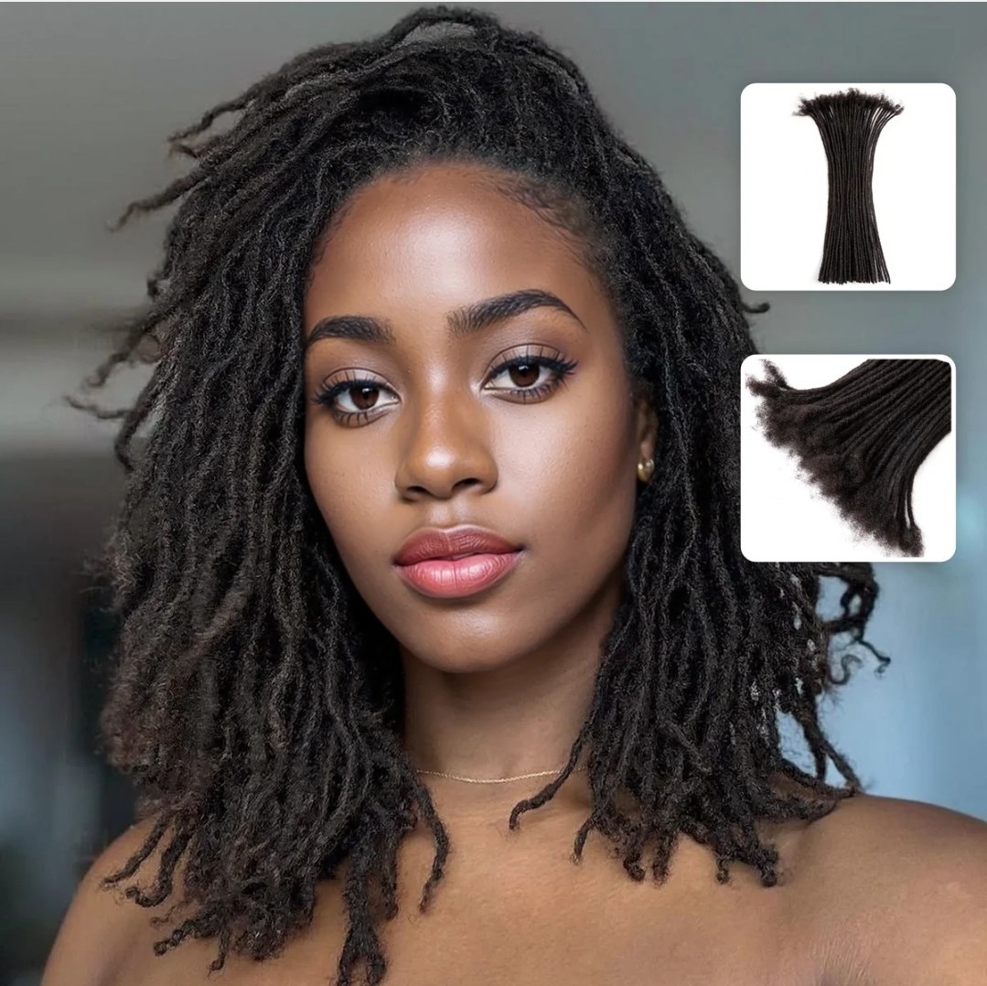 12″DAIXI Handmade Interlocking Locs 100% Real Human Hair Micro Loc Extensions