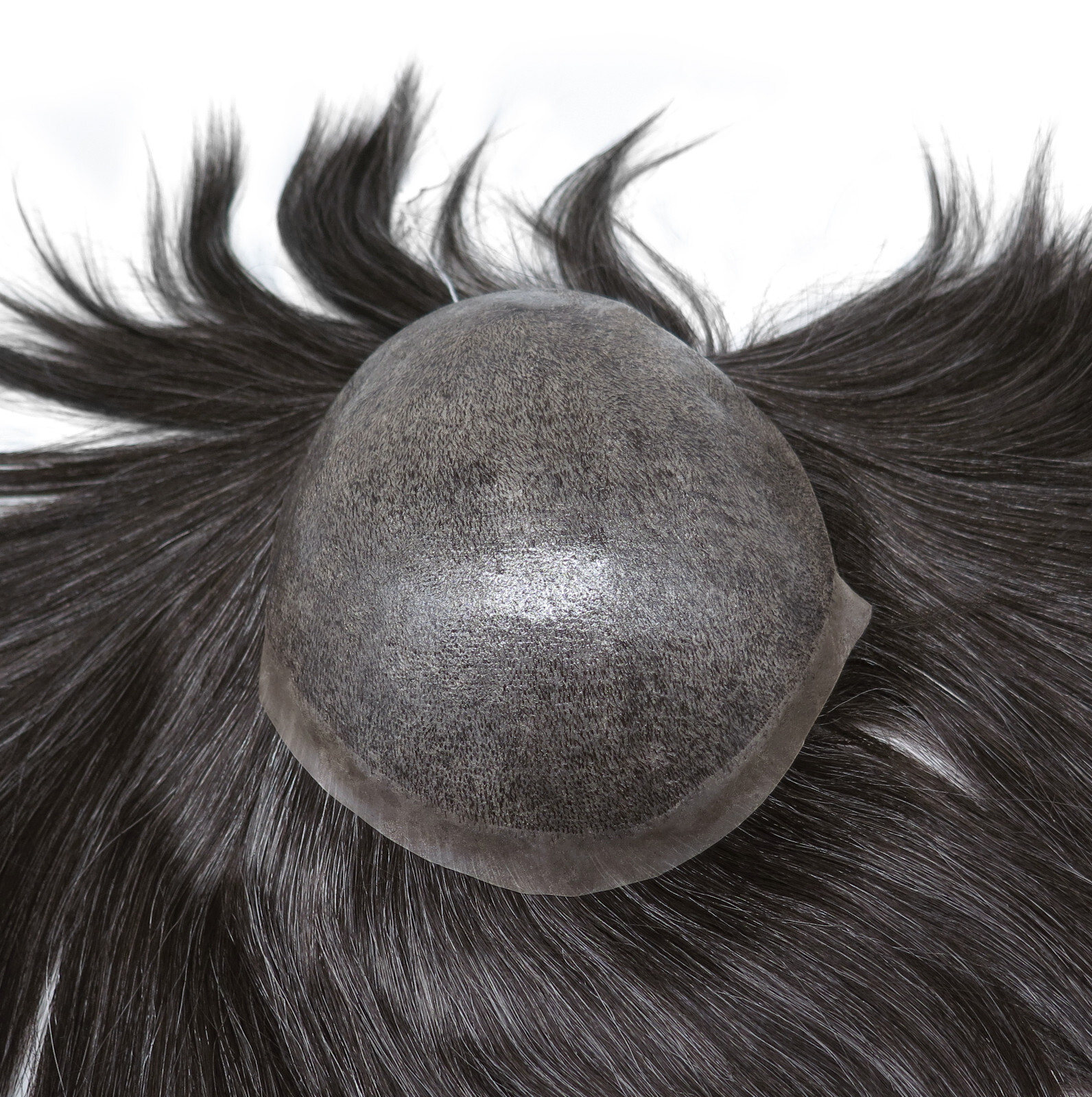 European Virgin Hair System Toupee Injection Skin Hairpieces Real Mens Wig #1B20