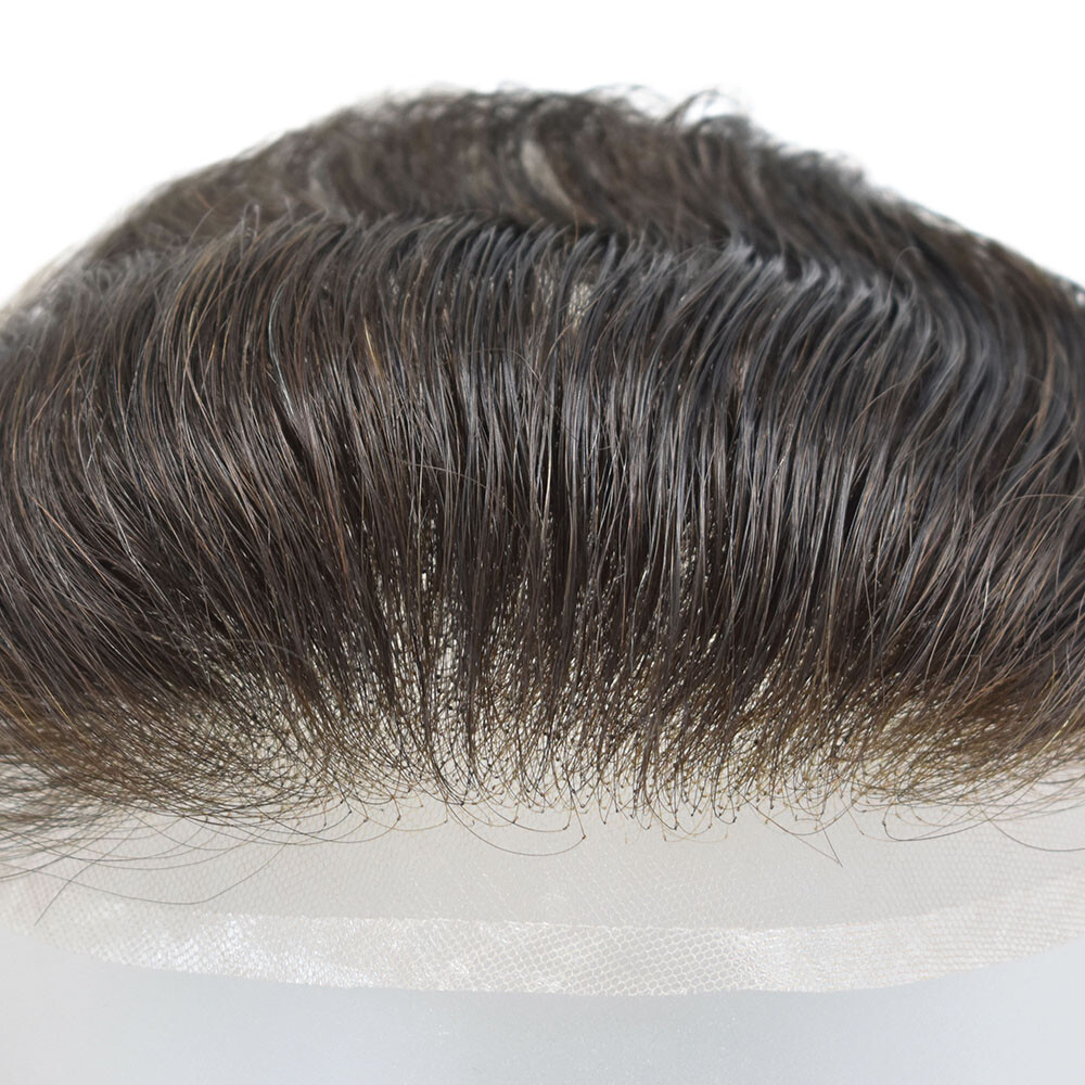 All French Lace Mens Frontal Hairpiece for Receding Hairline Natural Human Hair