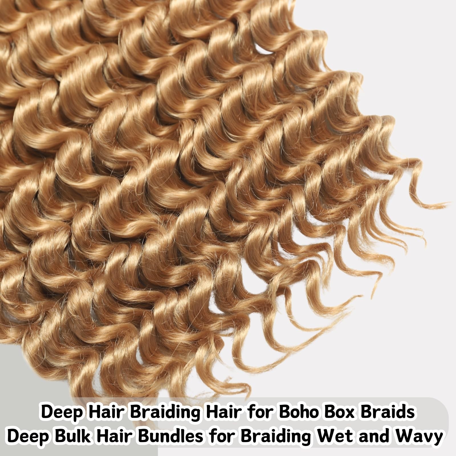 Deep Wave Bulk Hair For Braiding Hair 22inch 155g No Weft Wet And Wavy Qualit…