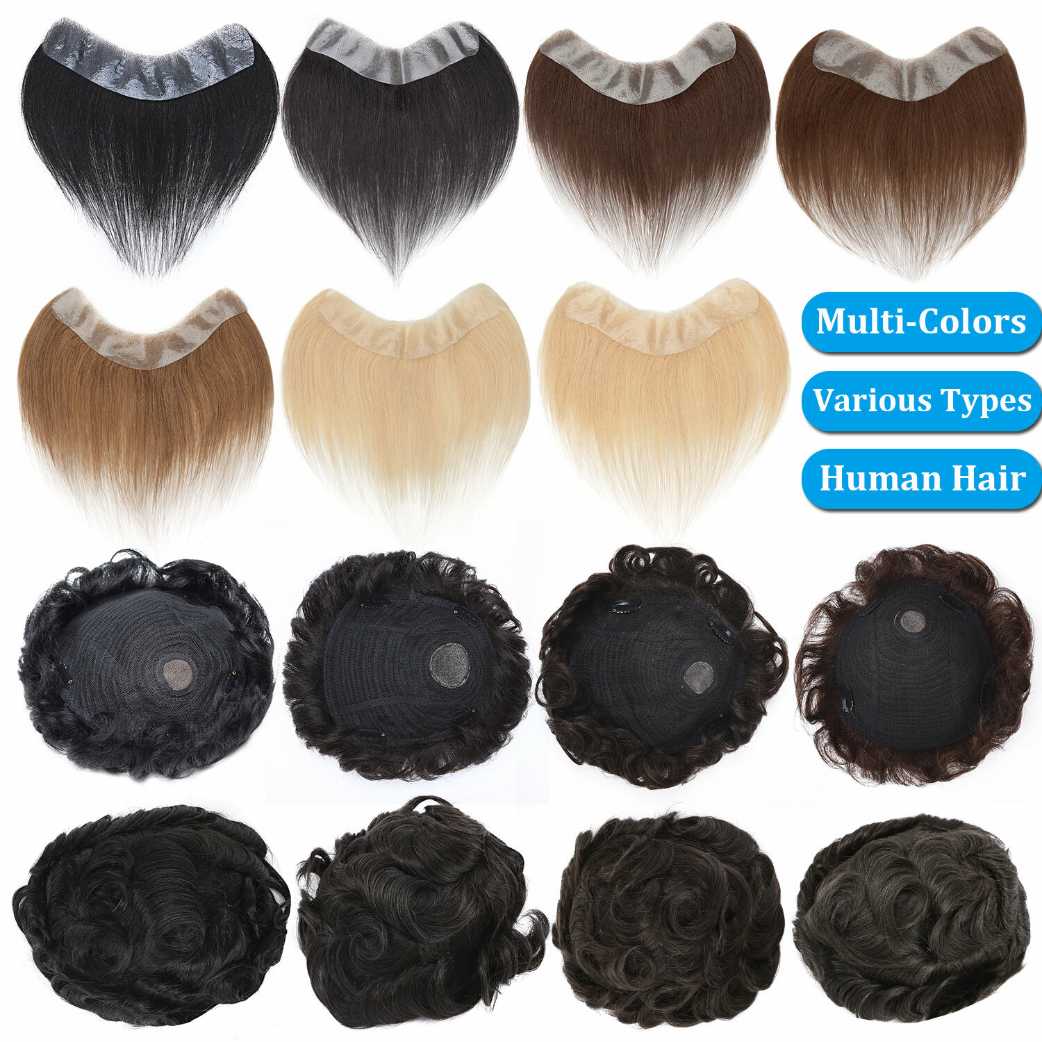Mono PU Thin Skin Toupee Remy 100% Human Hair Hairpiece Wig Replacement System H