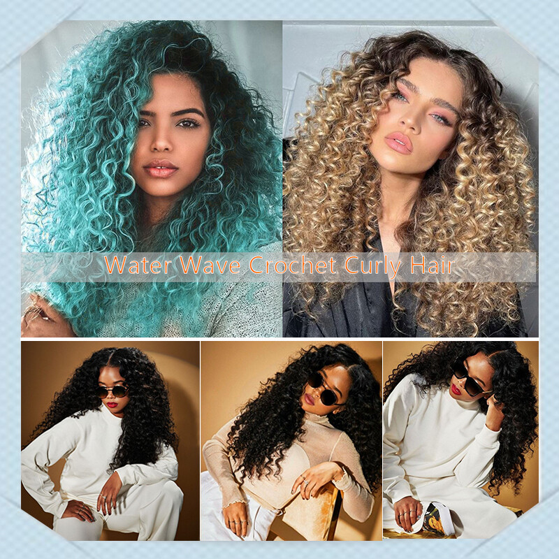 Afro Deep Water Wave Packs Crochet Braids Hair Extensions Kinky Curly Hairpiece