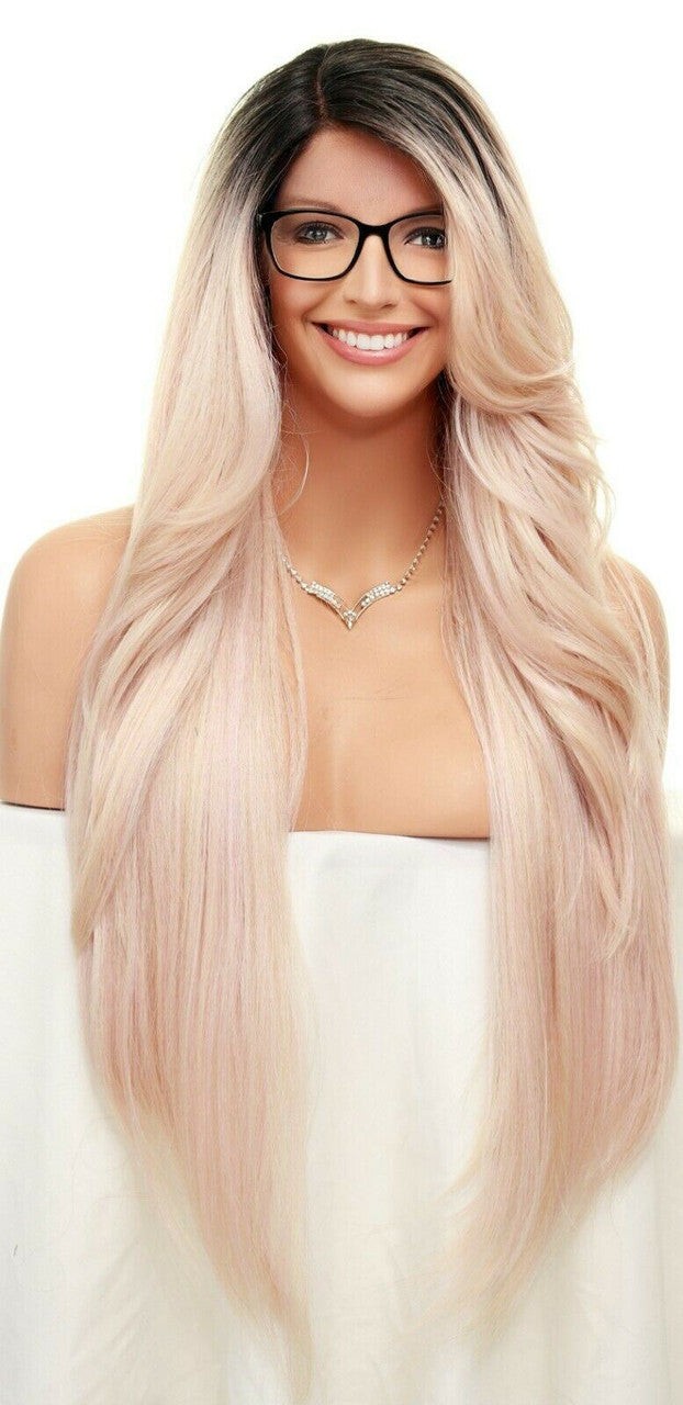 25″ Hairdo Lace Front Deep C-Part Wig TT1B.Rosegold Heat Safe Long Straight