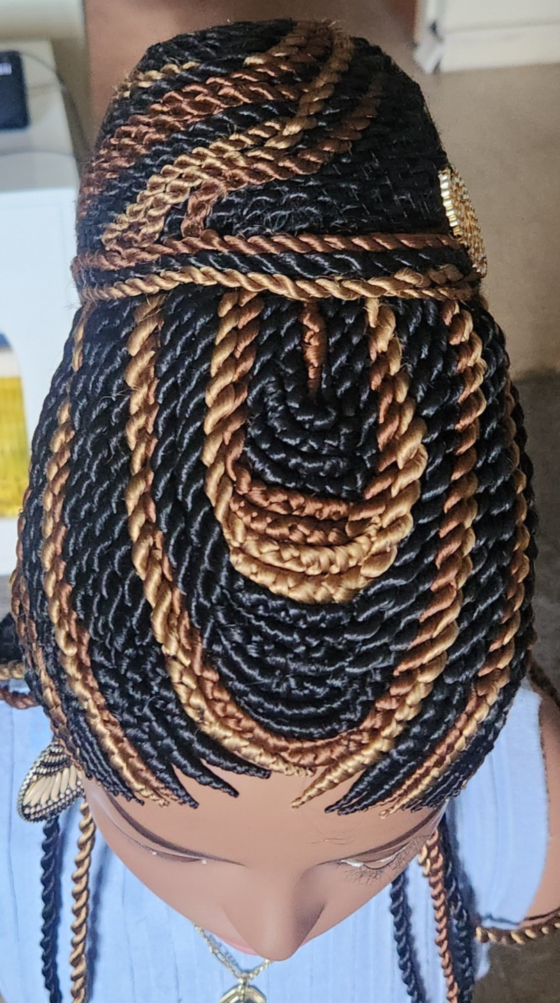 Fully hand braided senegale twist cornrows wig poney bout Multiple colors