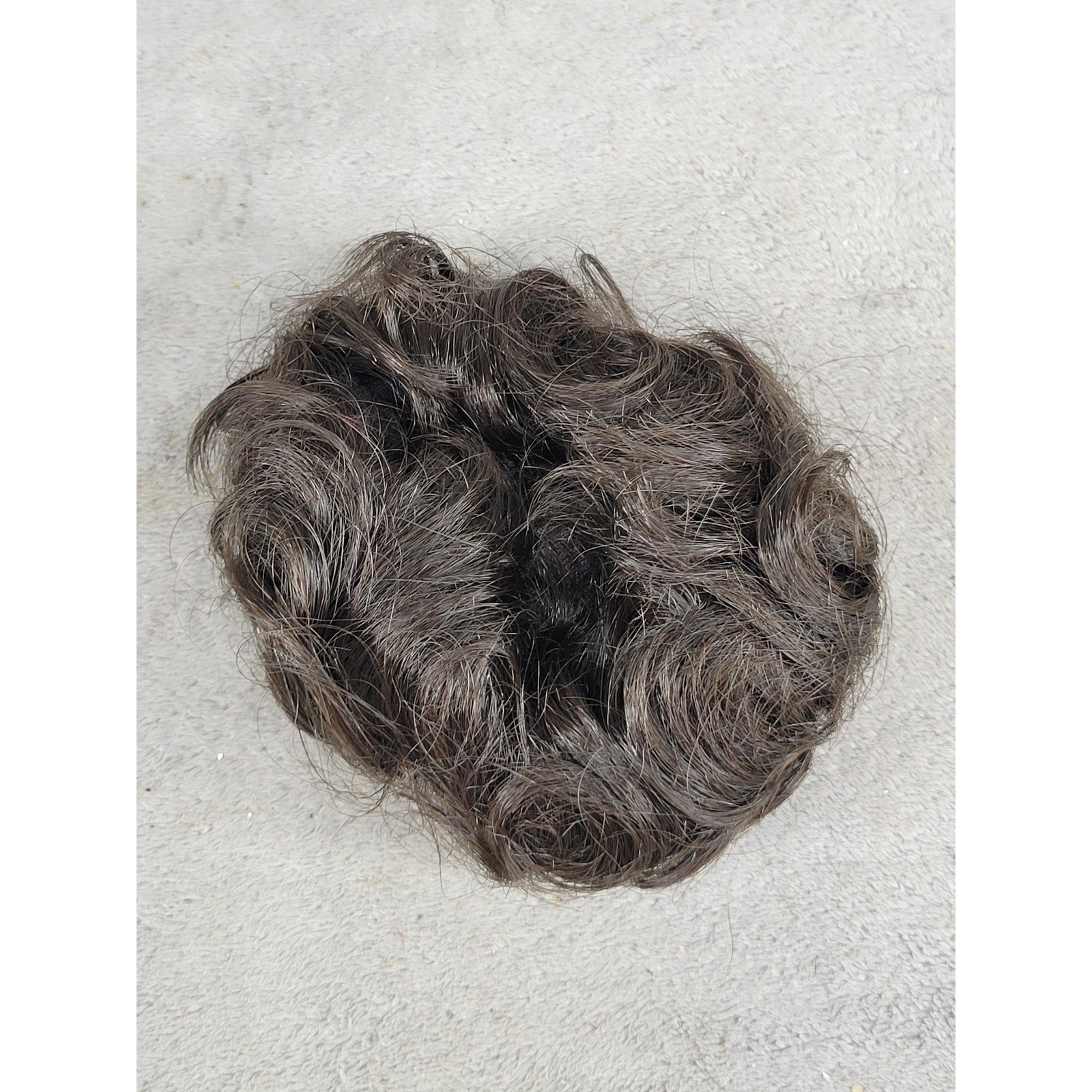 Dark Brown Wavy Synthetic Hair Scrunchie Extension Messy Bun Hairpiece Updo 4in