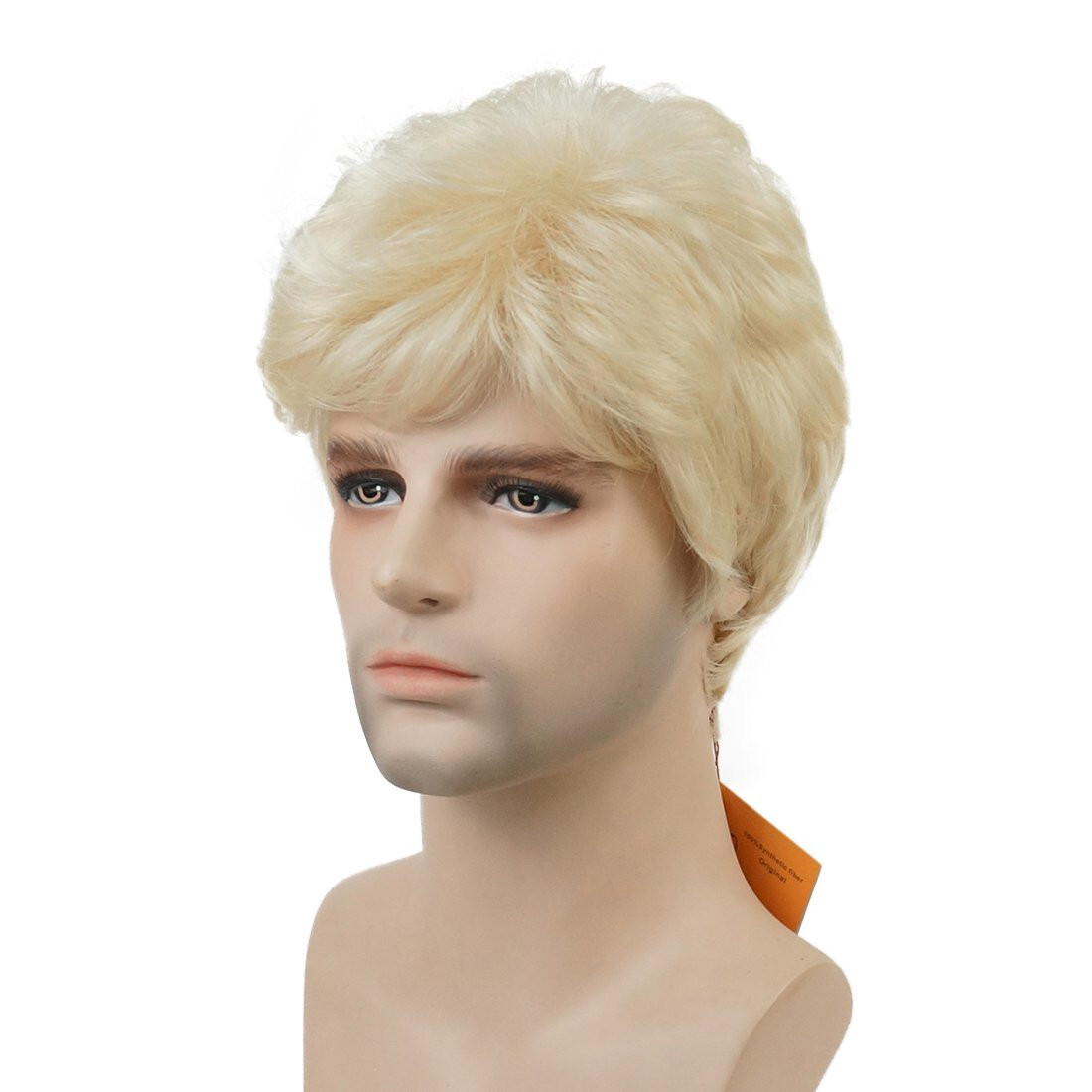 Mens Natural Short Straight Wigs Real Male Full Hair Wig Party Cosplay Toupee