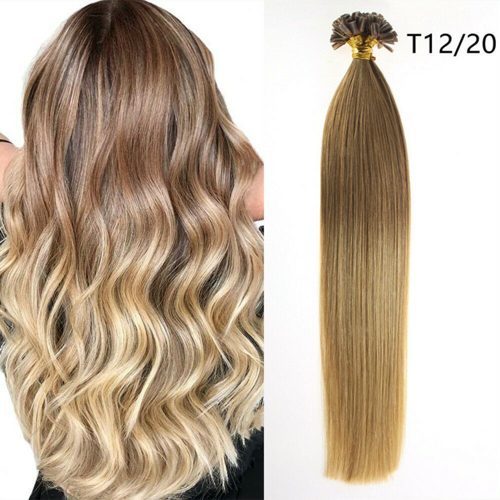 Keratin Bonded U Tip Hair Extensions Double Drawn Remy Human Hair Various Colors