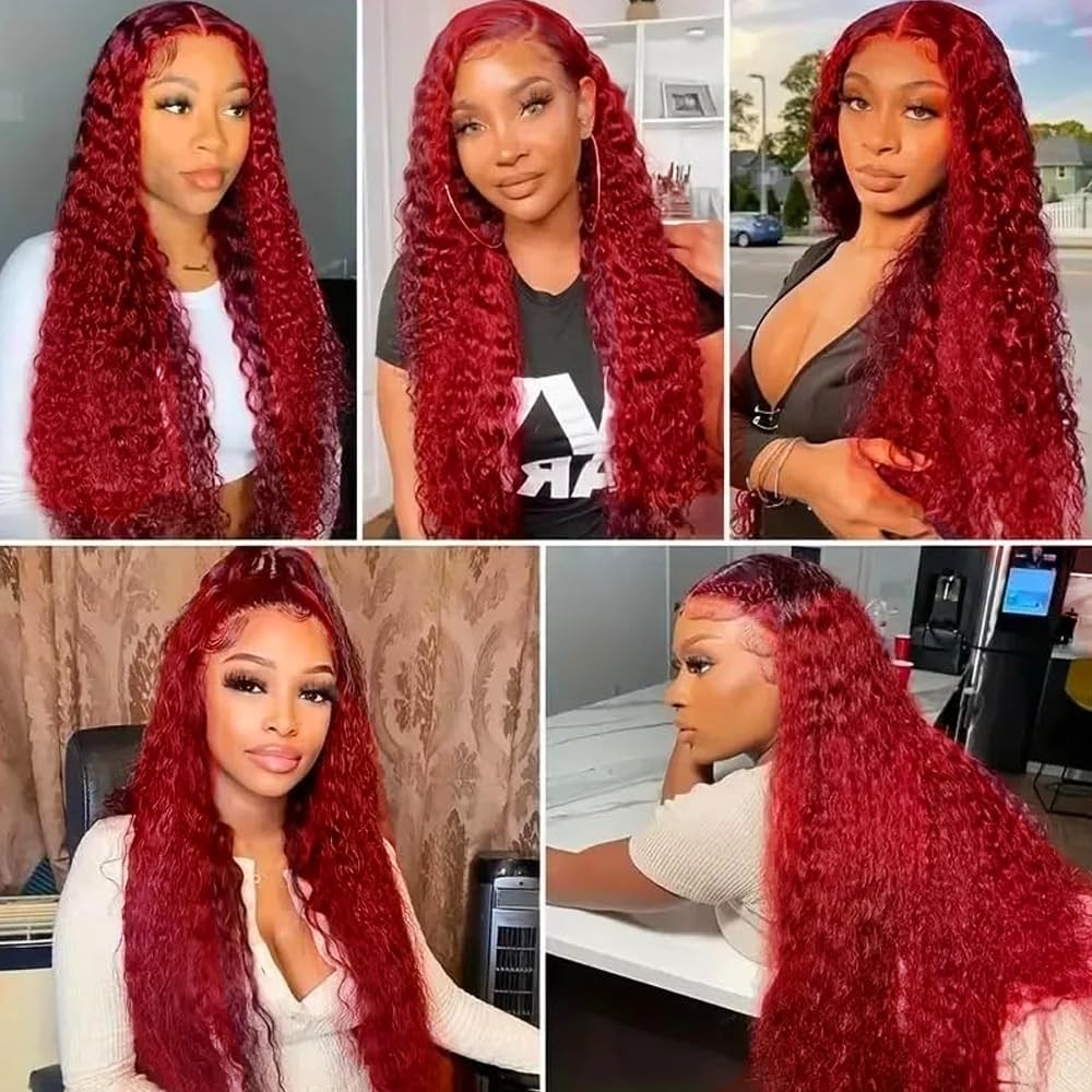 Gveoxvo Burgundy Bundles Human Hair Red Bundles 24 26 28 Inch Unprocessed