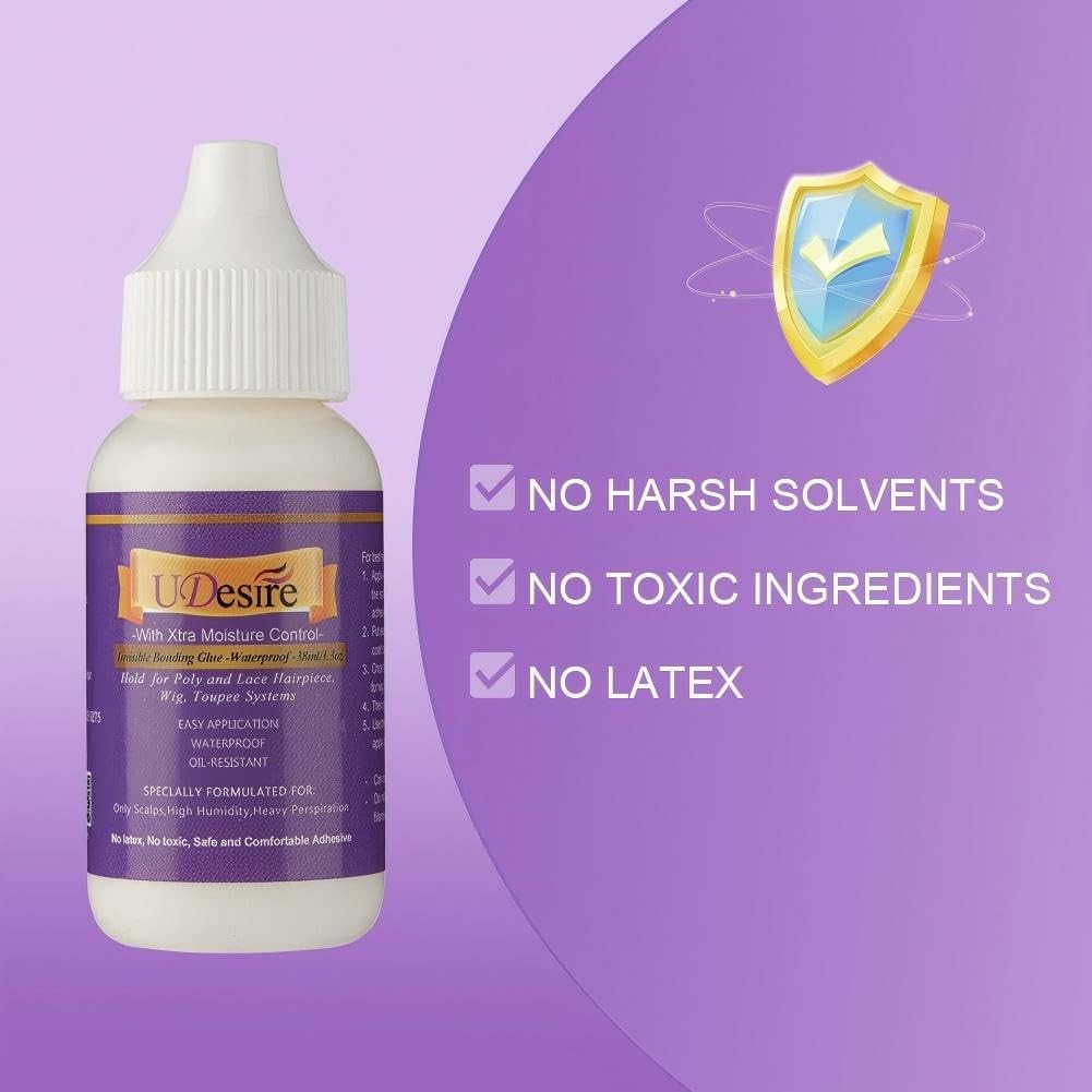 Lace Wig Glue Hair Replacement Adhesive & Remover 4cmx0.8cm, White