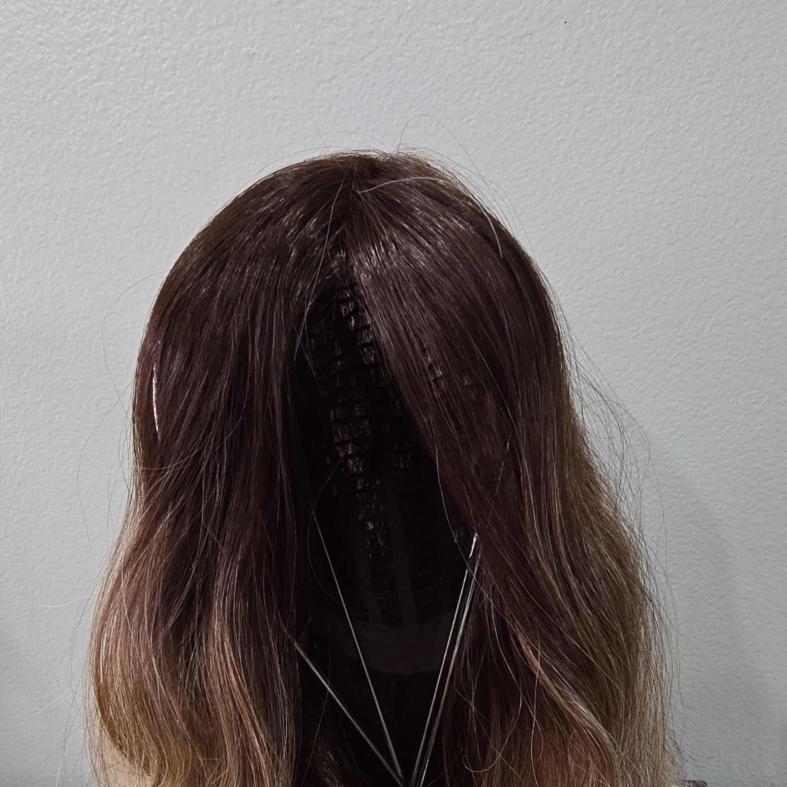 Ombré Brown Blond Wavy Wig Classic Cap Free-Part Adjustable Strap Medium 21-30in