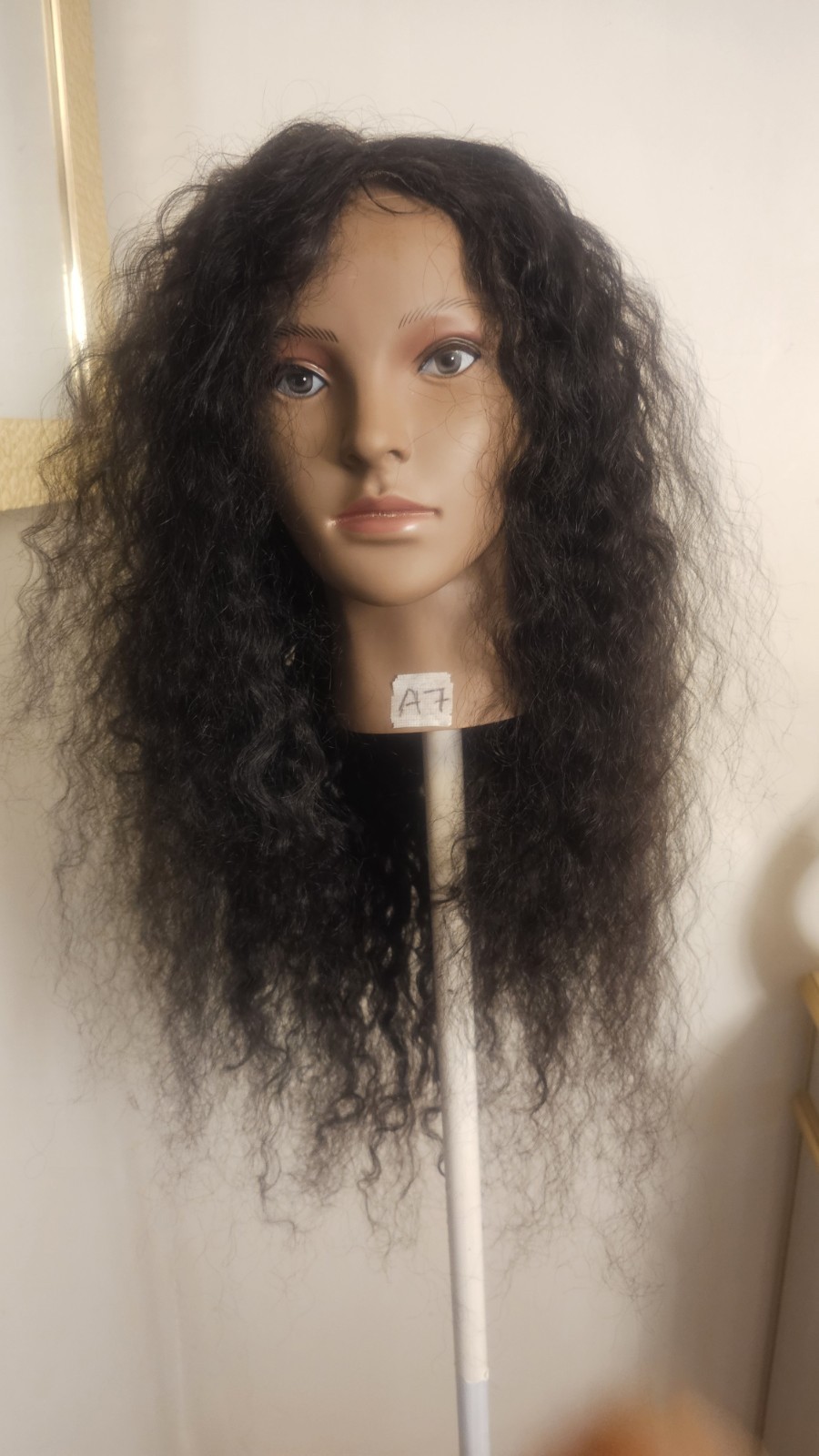 High Quality regular Top Black 24 to 26″ curly 100% Virgin Human Hair Lace Wig