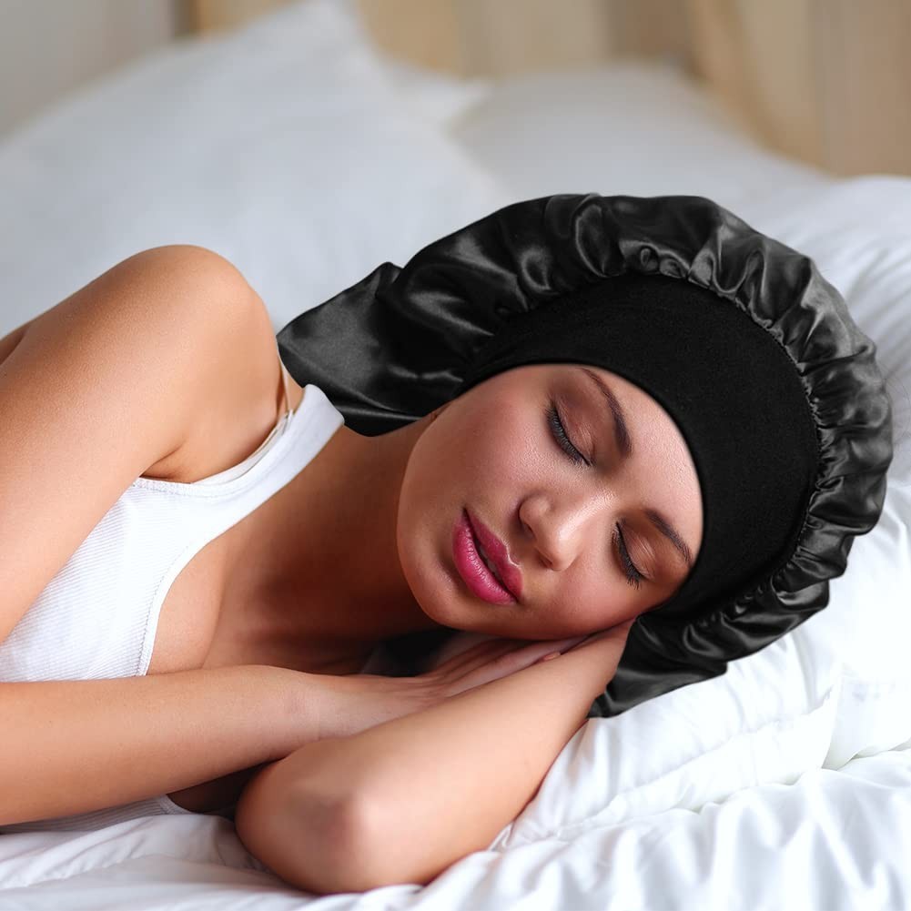 1 or 2 Pcs Sleeping Bonnet Long Satin Sleep Cap for Long Hair Braids Dreadlocks