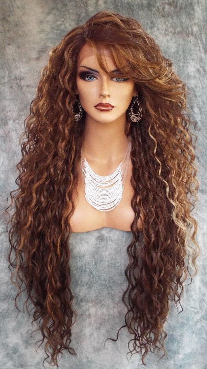 36″ X-LONG LACE FRONT DEEP C-PART HIGH HEAT SAFE WIG COLOR FS8.27.613 SEXY 233