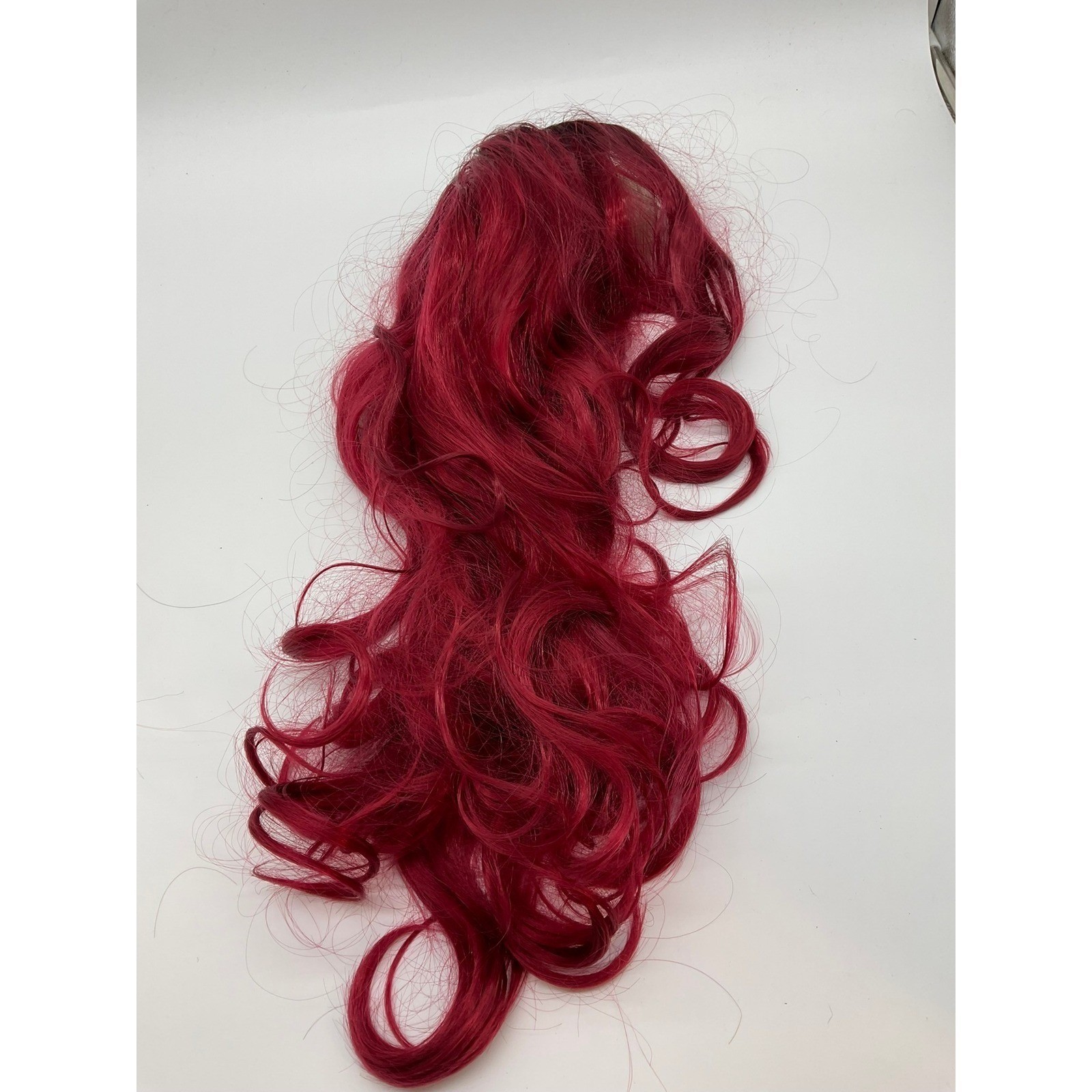 Unbranded Lace Front Wig Women OS Burgundy Red Long Wavy Dark Roots Cosplay