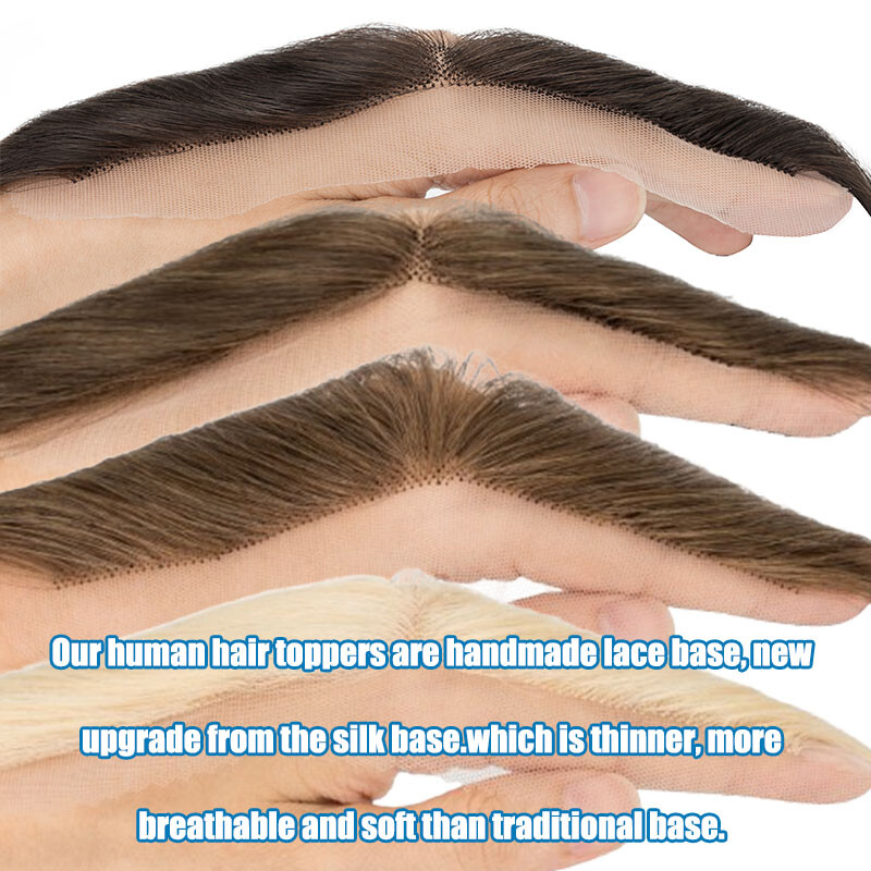 Lace Cover-up Hairline 9A Human Women’s Hair Patch Piece Hand-Tied Topper Toupee