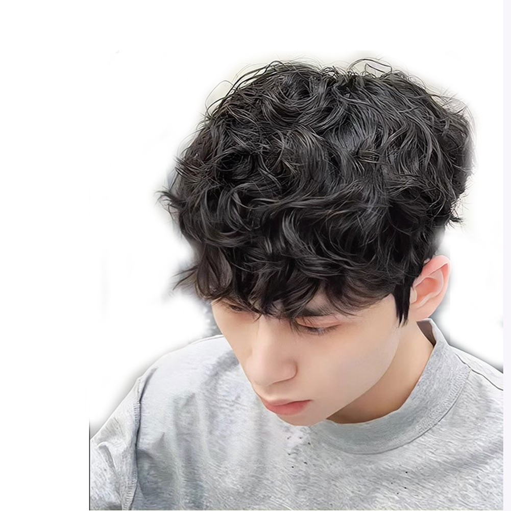 Natural Curly Hair Topper Human Hair Clip in Wiglet Hair Pieces Toupee For Men