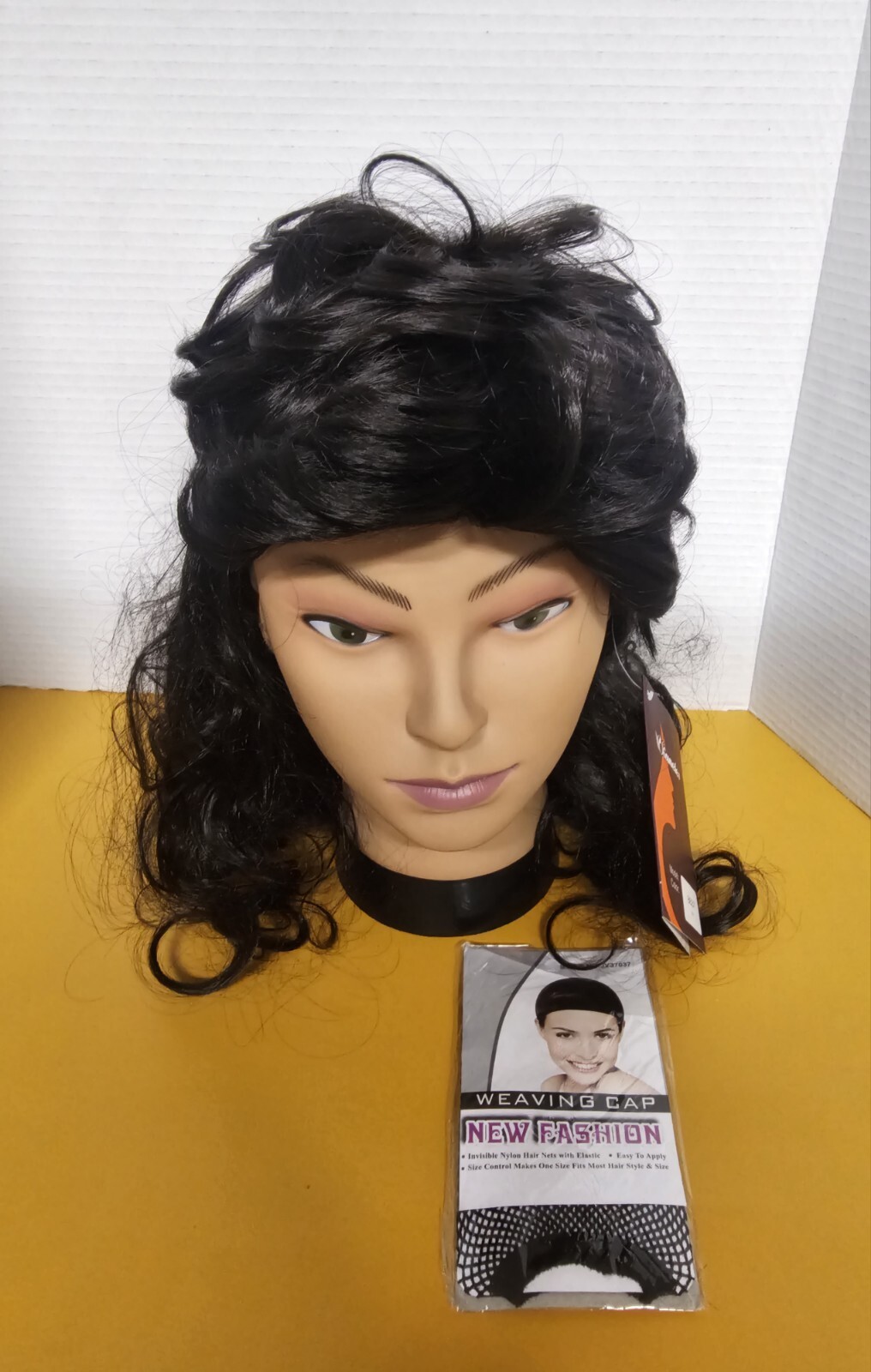 Women Men NEW Wig Mullet 15″ Long Dark Brown-Black Curly Anime Cosplay Halloween