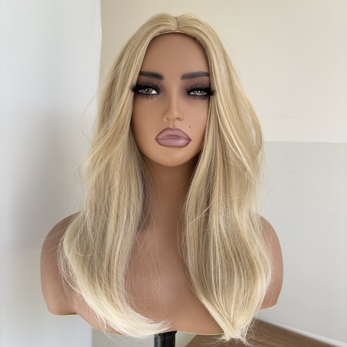 Mixed blonde Short Straight Heat Resistant Synthetic Hair Costume Wig