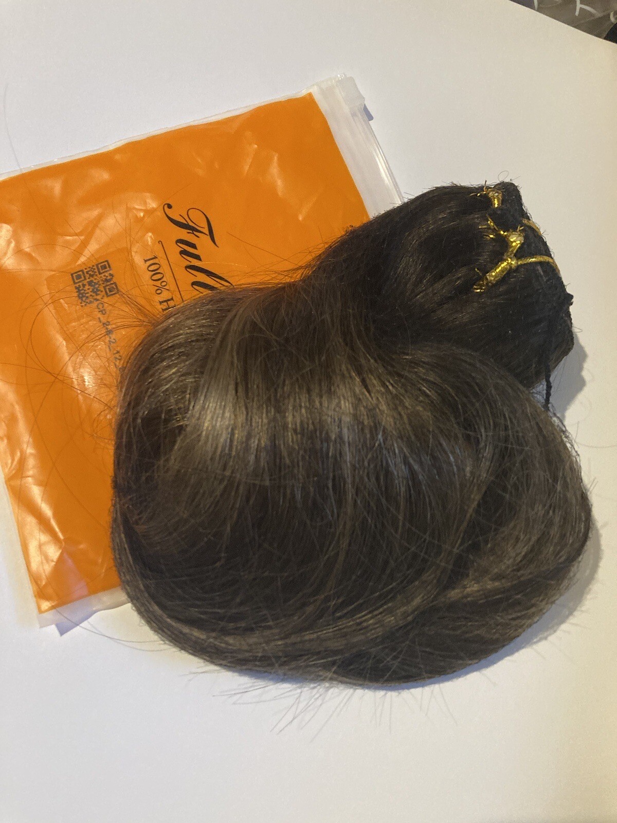 Full Shine Clip in Hair Extensions Human Hair 2/8/2 Brown Balayage Ombré 12 inch